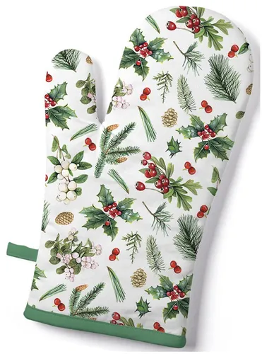 Kochhandschuh Ofenhandschuh AMBIENTE Wintergreenery 1-teilig wattiert ca.18x30cm