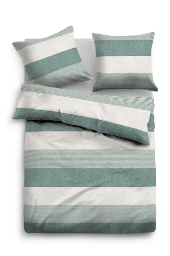 TOM TAILOR Melange Flanell - Bettwäsche 155 x 200 cm warme Winter -Bettwäsche