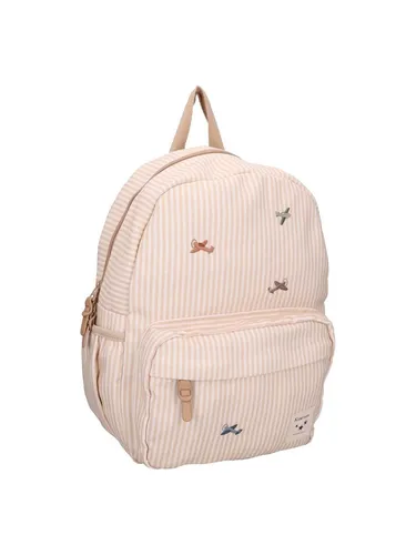 Kidzroom Kinderrucksack Nostalgia Flugzeuge - Beige Schultasche für kleine Abenteurer - Der Kidzroom Kinderrucksack Nostalgia mit fröhlichen Flugzeugen ist ideal für Schule und Ausflüge. Geräumiges Hauptfach und praktische Vordertasche sorgen für Ordnung. Verstellbare Schultergurte garantieren Komfort beim Tragen.