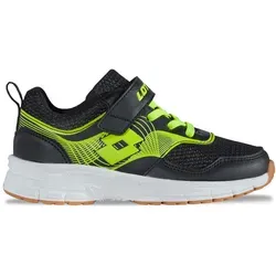 Hallenschuh LOTTO, Mädchen, Gr. 27, schwarz (schwarz, lime), Kunstfaser, Synthetik, mehrfarbig, Schuhe Hallenschuh,
