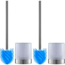 LOOMAID WC-Reinigungsbürste mit Silikonkopf, 4-tlg. Set - Toilettenbürsten mit innovativem Lotos-Effekt für mühelose Reinigung und weniger Schmutz. Langlebig und umweltfreundlich - das perfekte Upgrade für Ihr Badezimmer!