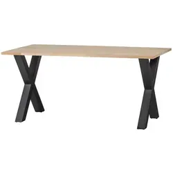 Esstisch Tablo Eiche mit ALK-Gestell, 180 cm - Esstisch aus massivem Eichenholz mit einzigartigem ALK-Gestell, ideal für stilvolle Esszimmer und ein echter Blickfang.