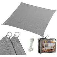 Relaxdays Sonnensegel HDPE Anthrazit – Effektiver Sonnenschutz - Das atmungsaktive Sonnensegel schützt zuverlässig vor Sonne und sorgt für angenehmen Schatten. Ideal für Balkon, Terrasse oder Poolbereich. Einfach zu montieren mit robusten Edelstahl-Haken und Spannseilen.