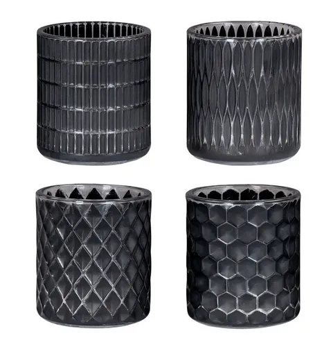 Levandeo® Teelichthalter 4er Set in schwarz von Levandeo