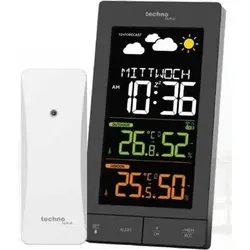 Funk - Wetterstation WS6458 mit Außensender TX308 - Temperaturanzeige-Geräte mit bis zu 3 anlernbaren Außensendern, bietet präzise Innen- und Außentemperaturmessung sowie Luftfeuchte und Wettertendenzanzeige.