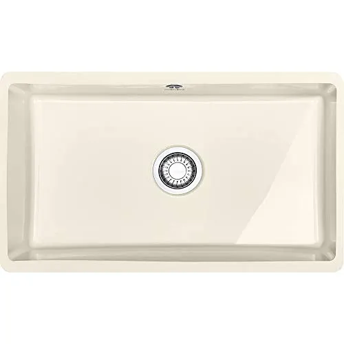 Franke Kubus KBK 110-70 Magnolia Beige Küchenspüle - Küchenspüle aus hochwertiger Keramik, ohne Abtropffläche, ideal für moderne Küchen mit elegantem Design.