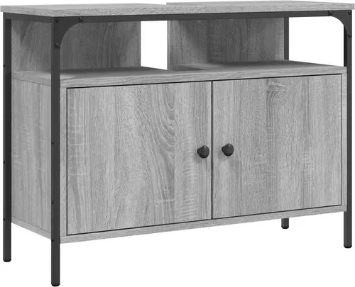 Waschbeckenunterschrank aus Holzwerkstoff in Räuchereiche