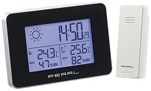 PEARL Funkthermometer: Wetterstation mit Funkwecker und Außensensor