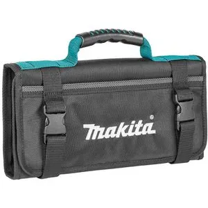 Makita Werkzeugtasche E-15506 - Praktische Wickeltasche aus robustem Polyester, ideal für Handwerkzeuge und Kleinteile. Mit anpassungsfähigen Schlaufen und gummiertem Tragegriff für optimale Handhabung.