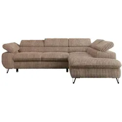 Ecksofa Peter L-Form Braun mit Schlaffunktion in braun von Möbel Kraft