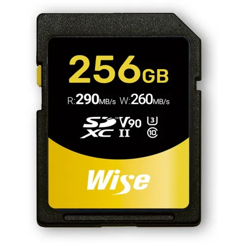 Wise SDXC UHS-II V90 256GB - 290MB/s Hochgeschwindigkeits-Speicherkarte - Speicherkarten - Mit 290MB/s Übertragungsgeschwindigkeit ideal für 4K-Videoaufnahmen und schnelle Datenübertragungen.
