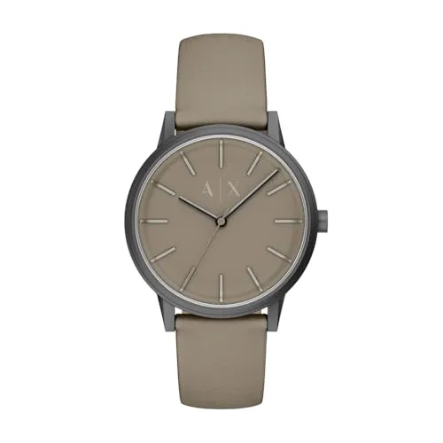 Armani Exchange Herren 42MM Gunmetal Edelstahl Uhr AX2766 - Elegante 42-mm-Uhr mit anthrazitfarbenem Zifferblatt und hochwertigem Lederband. Ideal für stilbewusste Männer, die auch bei kurzen Schwimmeinheiten nicht auf Design verzichten wollen.