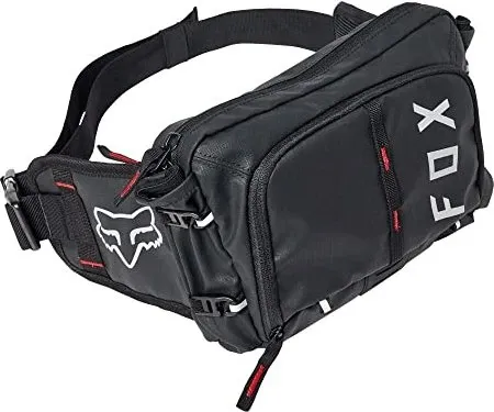 Fox Racing Gürteltasche Hip Pack schwarz, OS - Gürteltasche für Sport und Freizeit, feuchtigkeitsableitender Stoff für kühles Tragegefühl, 2 Liter Fassungsvermögen und doppeltes Wasserflaschenholster.