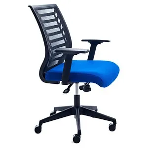 Rocada Bürostuhl gepolstert - Ergonomischer Schreibtischstuhl mit Mesh-Rücken - Bürostuhl mit feuerfestem Stoff und atmungsaktivem Mesh, ideal für 8 Stunden Arbeit. Höhenverstellbar und bis 125 kg belastbar, sorgt für optimalen Komfort.
