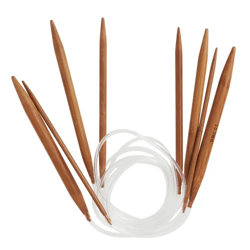 VBS Rundstricknadel Set Stricknadeln Bambus 4er-Set 4,6,8,10mm stricken