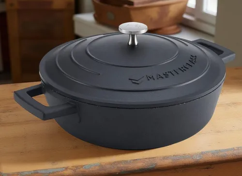 MasterClass Auflaufform mit Deckel 24 cm - leichter Aluminiumguss, induktionsgeeignet und ofenfest, mit kratzfester Antihaftbeschichtung und lebenslanger Garantie