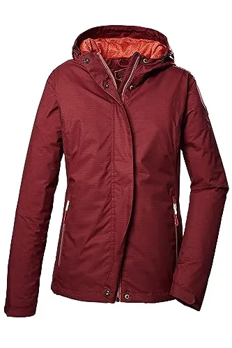 killtec Damen Funktionsjacke KOS 68 WMN JCKT, weinrot - Funktionsjacke für Damen mit 10.000 mm Wassersäule, 100% wasserdicht und atmungsaktiv. Ideal für Outdoor-Aktivitäten und umweltfreundlich dank PFC-freier Herstellung.
