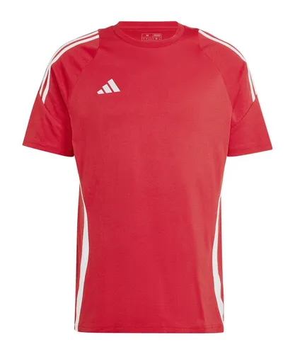 adidas Performance Tiro 24 T-Shirt - Trainingsbekleidung aus 100% Baumwolle, bequem und ideal für Fußballspieler, in auffälligem Rot erhältlich, Größe XXL.