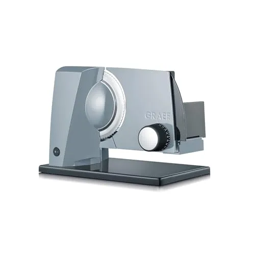 Graef Sliced Kitchen S11000 - Allesschneider in Grau, kompakt mit 45 Watt Eco Power Motion, präzise Schnittstärken bis 2 cm und kindersicherem Design