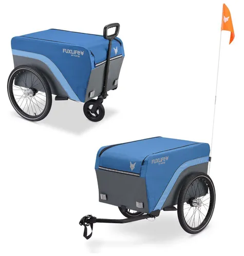 FUXLIFE Fahrradkinderanhänger FX-LA120 – 2in1 Lastenanhänger mit 120 L Volumen