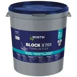 Bostik Block X701 Terra 2K Flex Bauwerksabdichtung 20kg - Zweikomponentige Dichtschlämme für druckwasserdichte Abdichtung, ideal für Keller und Neubauten. Frühbelastbar, frostbeständig und optimale Haftung auf mineralischen Untergründen.