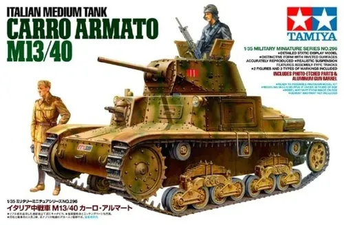 Tamiya 35296 Med. Tank Carro Armato M13/40 1/35 - Detaillierter Modellbausatz - Automobile, Maßstab 1:35, ideal für Modellbau-Enthusiasten, die ein authentisches Panzermodell suchen.
