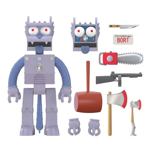 Super7 - The Simpsons ULTIMATES! Wave 1 - Robot Scratchy Action Figur - Action- & Spielfiguren, detailgetreue Nachbildung des Robot Scratchy aus der Kultserie, ideal für Sammler und Fans ab 14 Jahren.