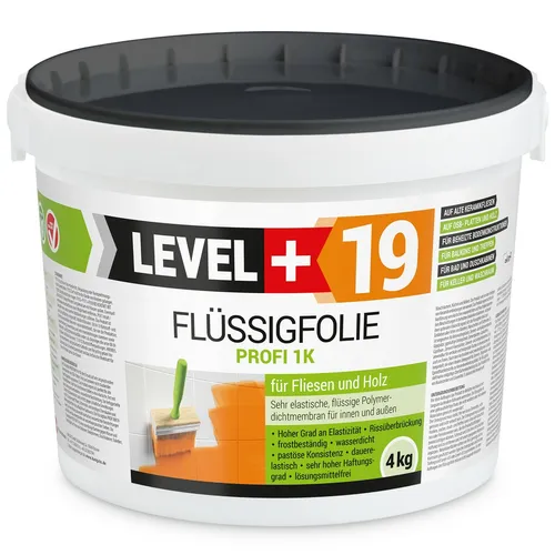Produktbild Level+ Dichtstoff Flüssigfolie Dichtfolie Abdichtung Fliesen Holz L+19 - 4KG