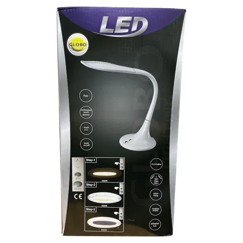 LED Tischleuchte mit Touch Dimmer - Moderne Tischleuchte mit Touch ON/OFF und dimmbaren Lichtfarben (3300K-6500K), ideal für Büro und Schlafzimmer. Inkl. 10W LED, 600lm für optimale Helligkeit.