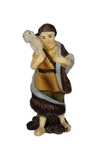Krippenfigur Krippenfigur Hirte mit Schaf auf Schulter