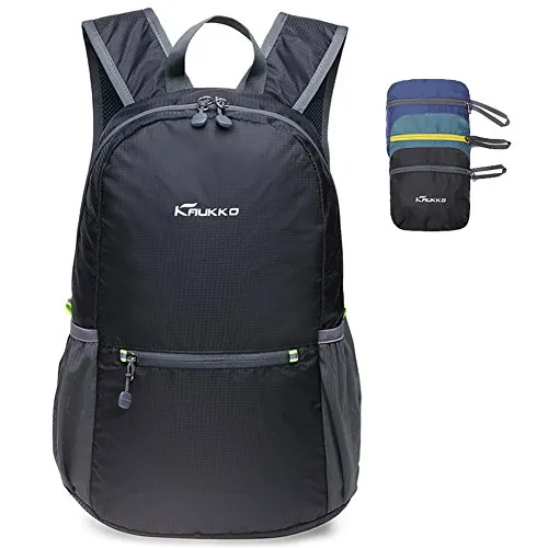 KAUKKO Wasserdicht Faltbarer Rucksack für Damen & Herren 18L