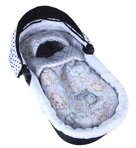BabyLux FUßSACK 90cm Minky Babyschale Kinderwagen Buggy Jogger Herbst Sommer Frühling (137. Savanne Träume)