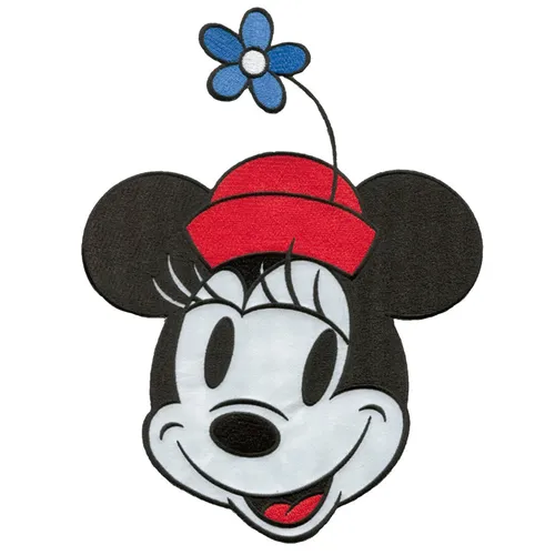 Aufnäher / Bügelbild - Minnie Mouse 90 Jahre XL Disney - schwarz - 18,0x23,0cm