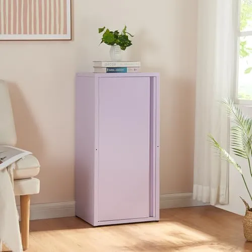 Metallschrank Burlöv - Lila Aktenschrank mit 2 höhenverstellbaren Ablagen - Schränke für das Heimbüro, zeitloses Industriedesign und flexible Ablagen für optimale Organisation im Büro oder Werkstatt.