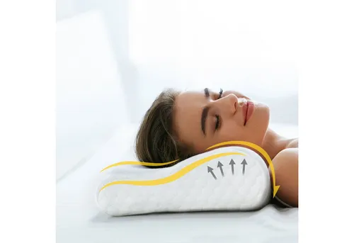 Träumschön Nackenkissen - Orthopädisches Visko Mineralschaum Kissen - Nackenkissen für Seitenschläfer und Rückenschläfer, allergikerfreundlich und ergonomisch, sorgt für erholsamen Schlaf und reduziert Schnarchen.
