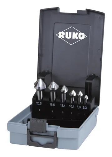 RUKO Kegelsenker 102152RO - 6-teiliges HSS Set, Durchmesser 6,3