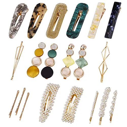 Perle Haarspange Damen, Mode Eleganz Dekorative Haarnadeln 20 PCS handgemachte Acrylharz Haarklammern, Hairpins Headwear Barrette für Frauen Mädchen Kinder Hochzeit Haarschmuck Geschenke