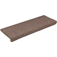 vidaXL Stufenmatten 15 Stk. 65x21x4 cm Braun - Fußmatten, rutschfest und geräuschdämpfend, schützen deine Treppe und bieten Sicherheit beim Treppensteigen. Waschbar und einfach zu befestigen.