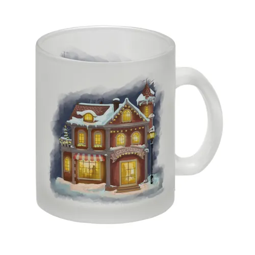 Geschenkeladen Weihnachtsmotiv Glas Tasse