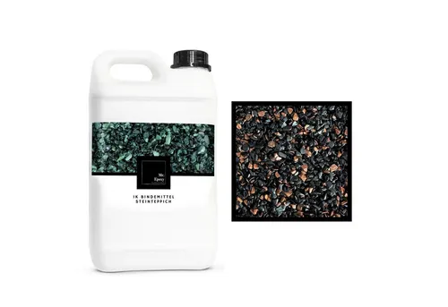 Mr. Epoxy Bodenversiegelung Steinteppich Komplettset, (25 kg Kieselsteine + 1,3 kg Bindemittel) - Buntsteinputz Bodenbelag