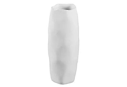 Vase Rivello rund Keramik 30 cm weiß Blumenvase Tischdekoration Wohnaccessoire