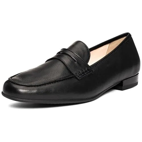 ARA Damen Kent Loafer - Elegante Slipper in Schwarz, 38 EU - Slipper & Mokassins für Damen, aus hochwertigem Leder gefertigt und mit einem bequemen, schlichten Design für stilvolle Alltagslooks.