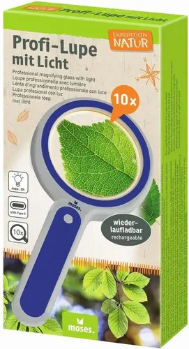 moses Expedition Natur Profi-Lupe mit Licht 10x