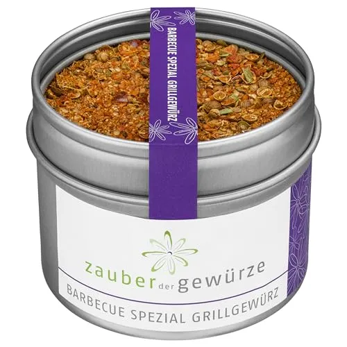 Zauber der Gewürze Barbecue Spezial Grillgewürz - BBQ Gewürz für Steak, Spare Ribs und Grillspieße, Gourmet-Qualität in wiederverschließbarer Aroma-Dose, 65 g