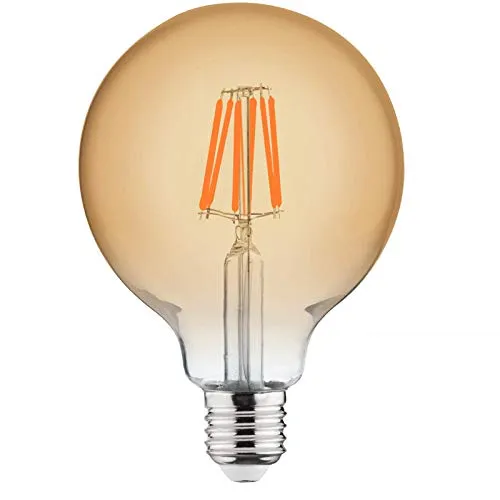 Watt E27 LED Filament Nostalgie Vintage Leuchtmittel Kugel Globe G80 Durchmesser 80mm | 380 Lumen | (2200 K) Warmweiß 4