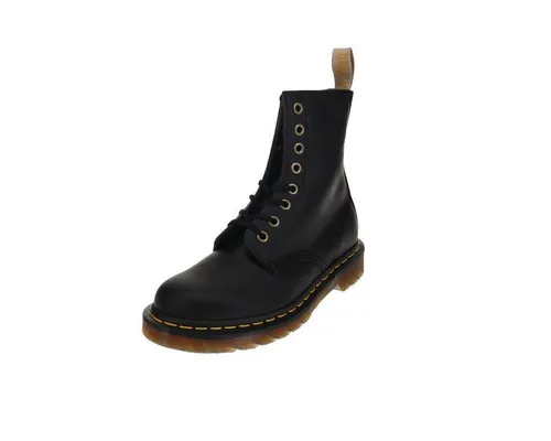 Dr. Martens Herrenstiefel VEGAN 1460 BLACK FELIX RUB OFF - Wanderschuhe, vegan und aus robustem Synthetikmaterial für umweltbewusste Abenteurer, in Größe 42 erhältlich.