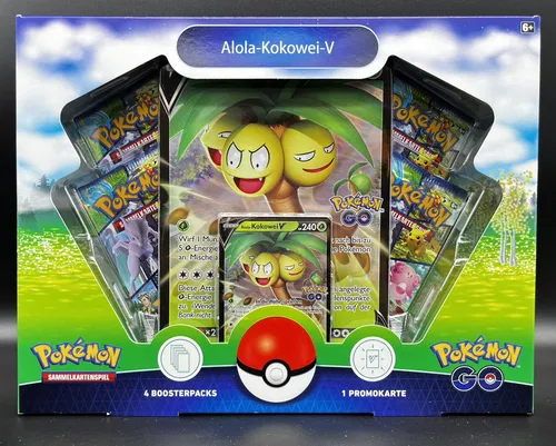 Pokemon GO Alola Kokowei V Kollektion - Neu & OVP - TCG OVP Displays mit 42 Karten, inklusive Booster und Promo, ideal für Pokémon-Fans ab 6 Jahren.