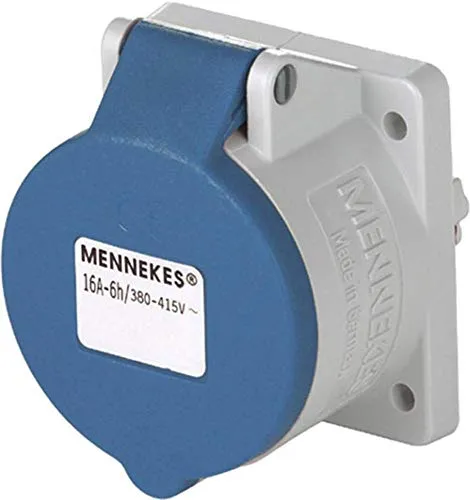 Mennekes Anbaudose IP44 16A 3-polig 230V mit TwinContact - Steckdose für Elektroinstallation mit schraubenloser Feder-Klemm-Technik, ideal zum Durchverdrahten. Schutzart IP44 schützt vor Spritzwasser.