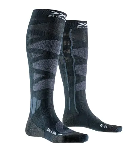 X-Socks Ski Control 4.0 Advanced Ski Socks für Fortgeschrittene und Anfänger, mit Hi-Tech-Garnen für verbesserte Leistung und Sicherheit - Schwarz/Charcoal, 39-41