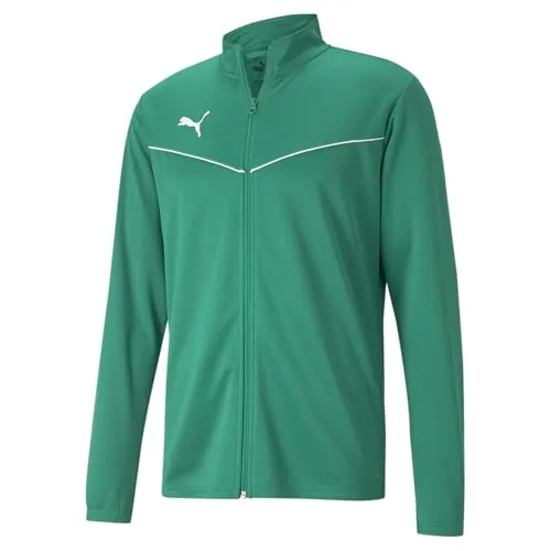 PUMA Herren Teamrise Training Poly Jacket - Trainingsjacke in Pepper Green, 3XL - Sportjacke mit normaler Passform, Stehkragen und durchgehendem Reißverschluss, ideal für Training und Freizeit, ausgestattet mit PUMA Cat Logo und kontrastfarbener V-Paspel.